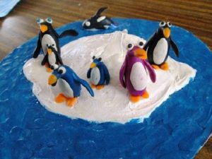 Лепка пингвины на льдине